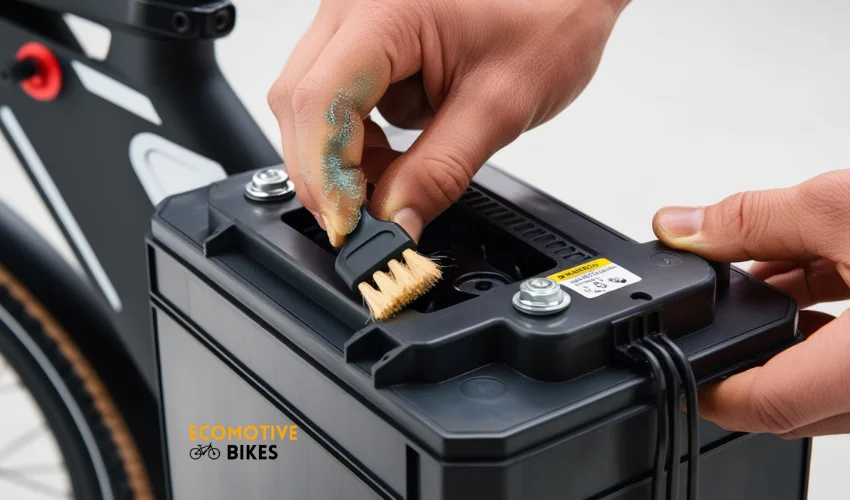 E-bike battery terminal cleaning process